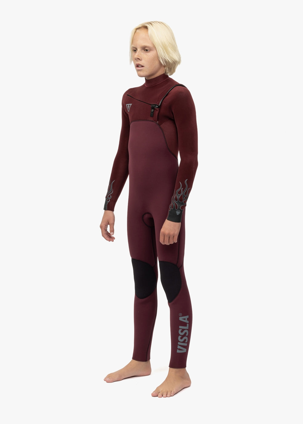 High Seas Boys Fire 3-2 Full Chest Zip Wetsuit