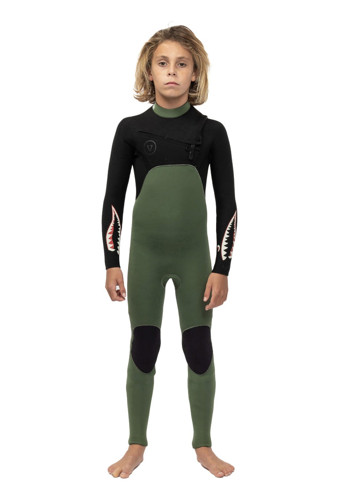 7 Seas Boys 4-3 Warbird Full Chest Zip Wetsuit