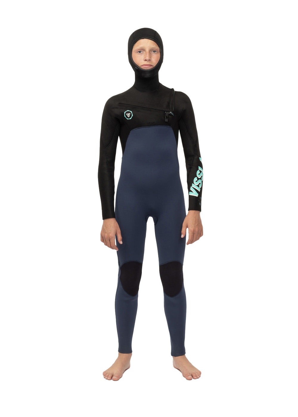 7 Seas Boys 5-4-3 Full Hooded Chest Zip Wetsuit