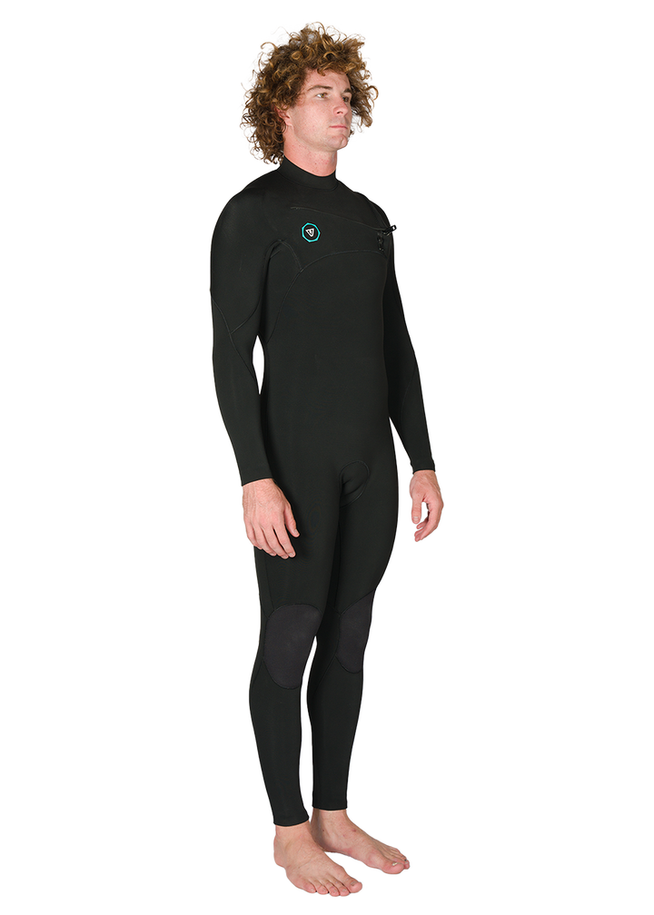 7 Seas 3-2 Full Chest Zip Wetsuit - Black with Jade Logos