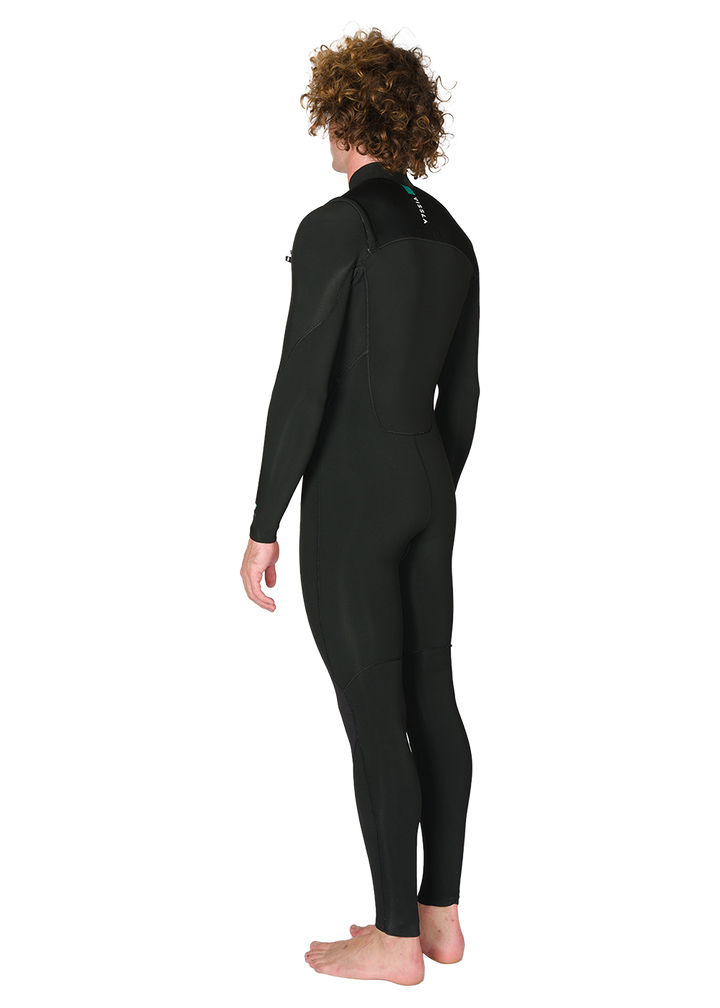 7 Seas 3-2 Full Chest Zip Wetsuit - Black with Jade Logos