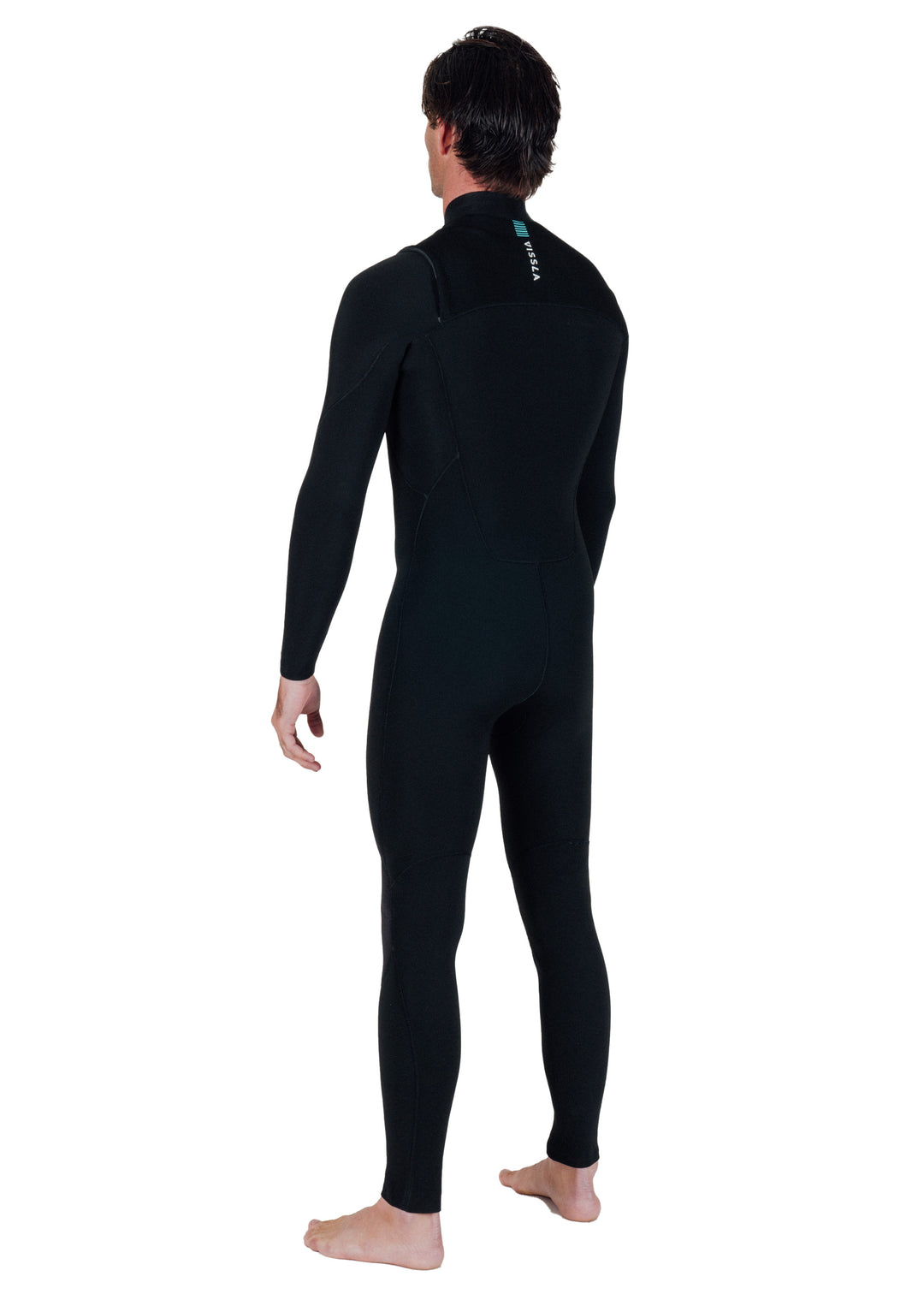 7 Seas 4-3 Full Chest Zip Wetsuit - Black with Jade Logos