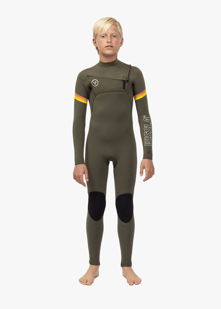 7 Seas Boys Raditude 3-2 Full Chest Zip Wetsuit